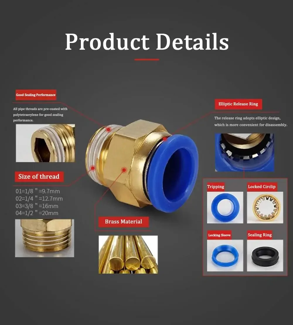 10/50 adet pnömatik bağlantı p - Compression Fitting Brass incelemesi ve fiyatı